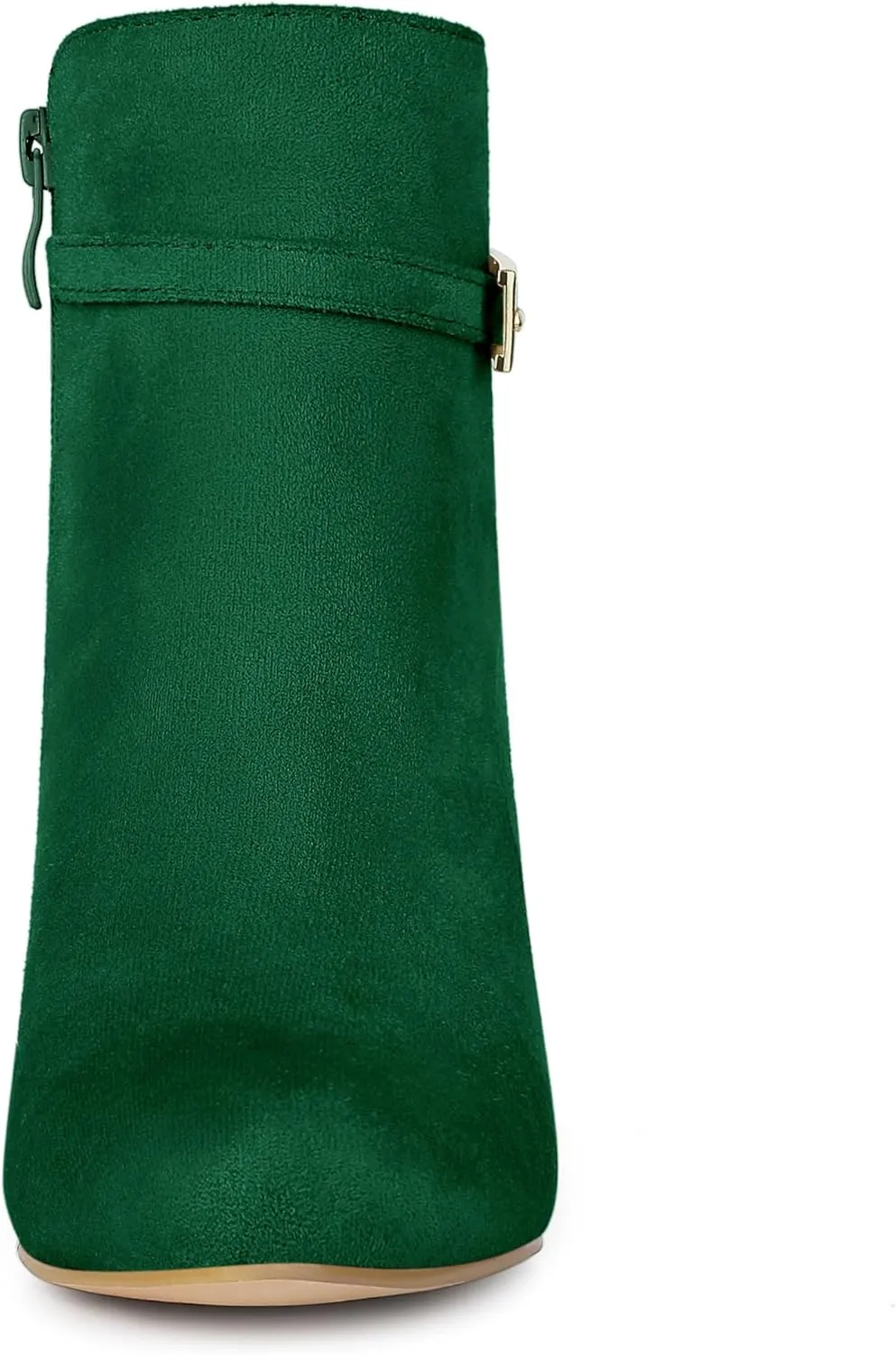 Allegra K Women's Round Toe Buckle Chunky Heels Ankle Boots