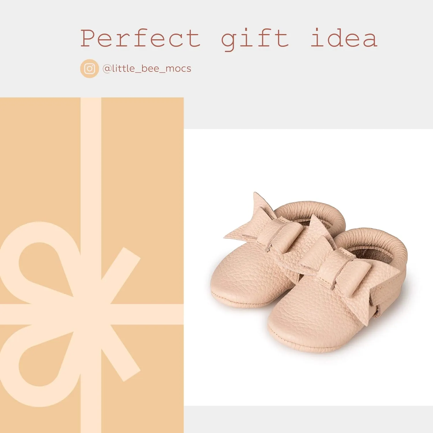 Baby Girl Shoes Moccasins with Bow (Italian Leather) Soft Sole for Girls | Crib, Infants, Babies, Toddlere, Newborn, Walking