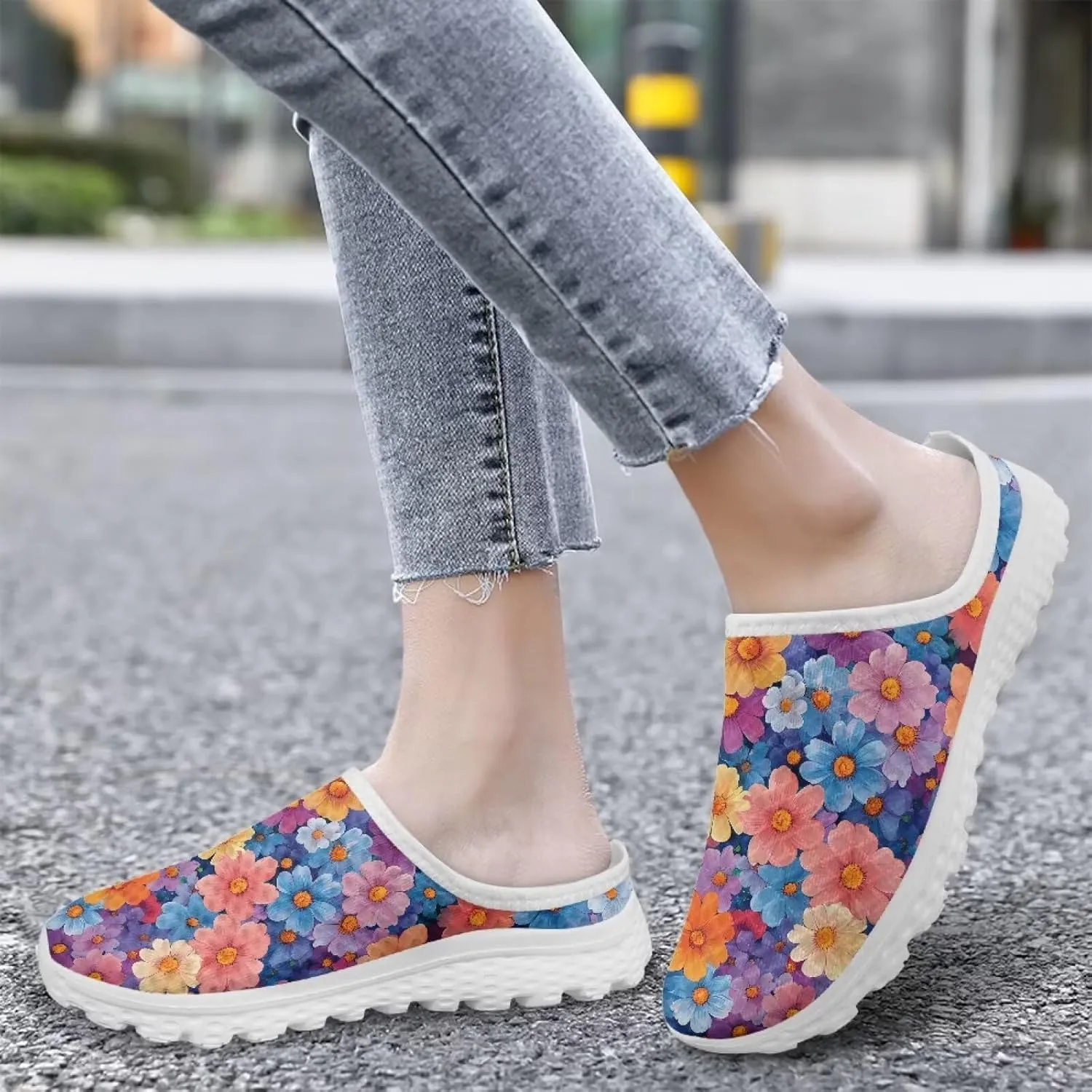 Backless Mesh Slip-On Mule Shoes for Women - Light, Comfort, Non-Slip, Easy Wear for Walking, Camping