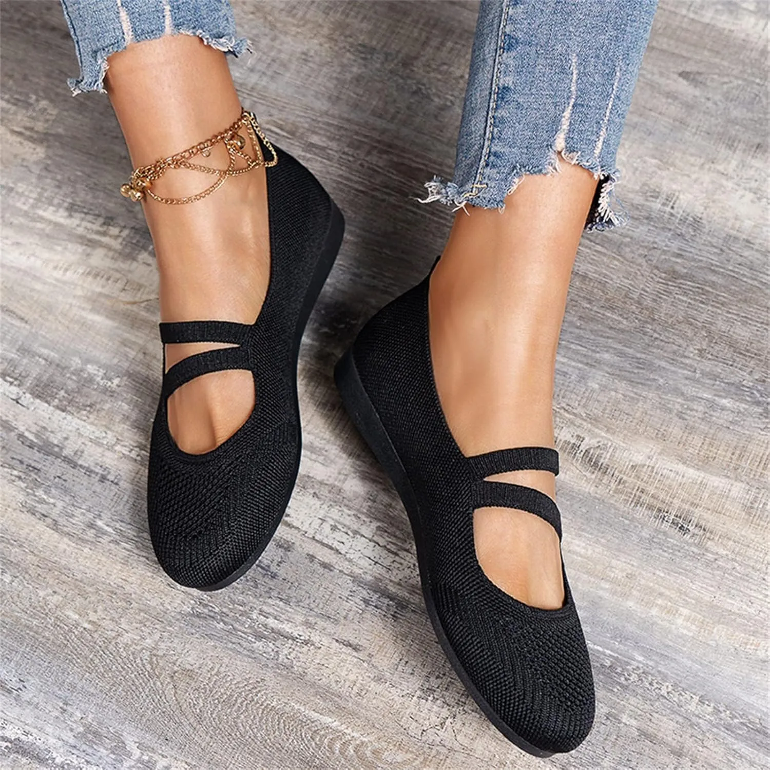 Black Flats for Women Dressy Ballet Flat Shoes Business Casual Loafers Flat Dress Shoes Comfortable Office Shoe