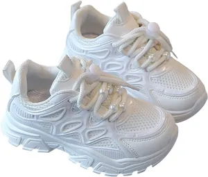 Boys Girls Sneakers Lace up Kids Walking Running Shoes Non Slip Lightweight Athletic Tennis School Daily Sports Shoes for Little Big Kid