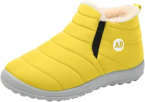 Boys Girls Winter Snow Boots Comforable Warm Fleece Lined Unisex Kids Boot Outdoor Waterproof Walking Ankle Booties