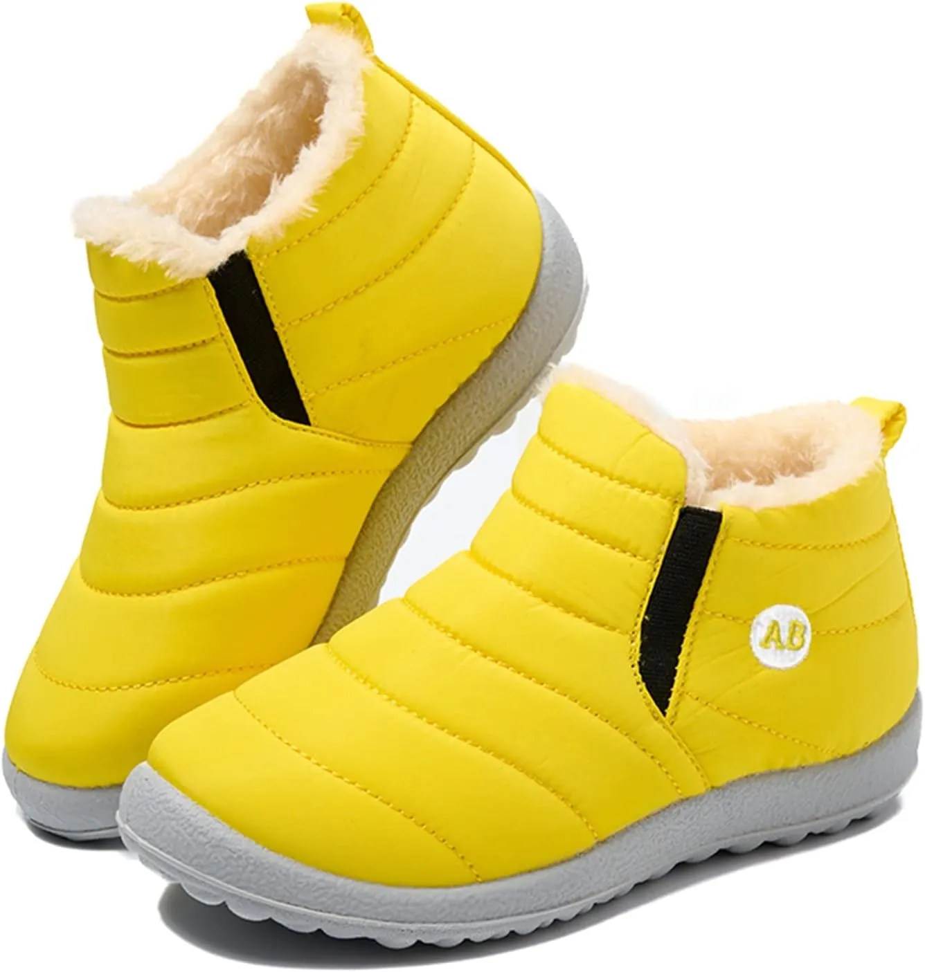 Boys Girls Winter Snow Boots Comforable Warm Fleece Lined Unisex Kids Boot Outdoor Waterproof Walking Ankle Booties