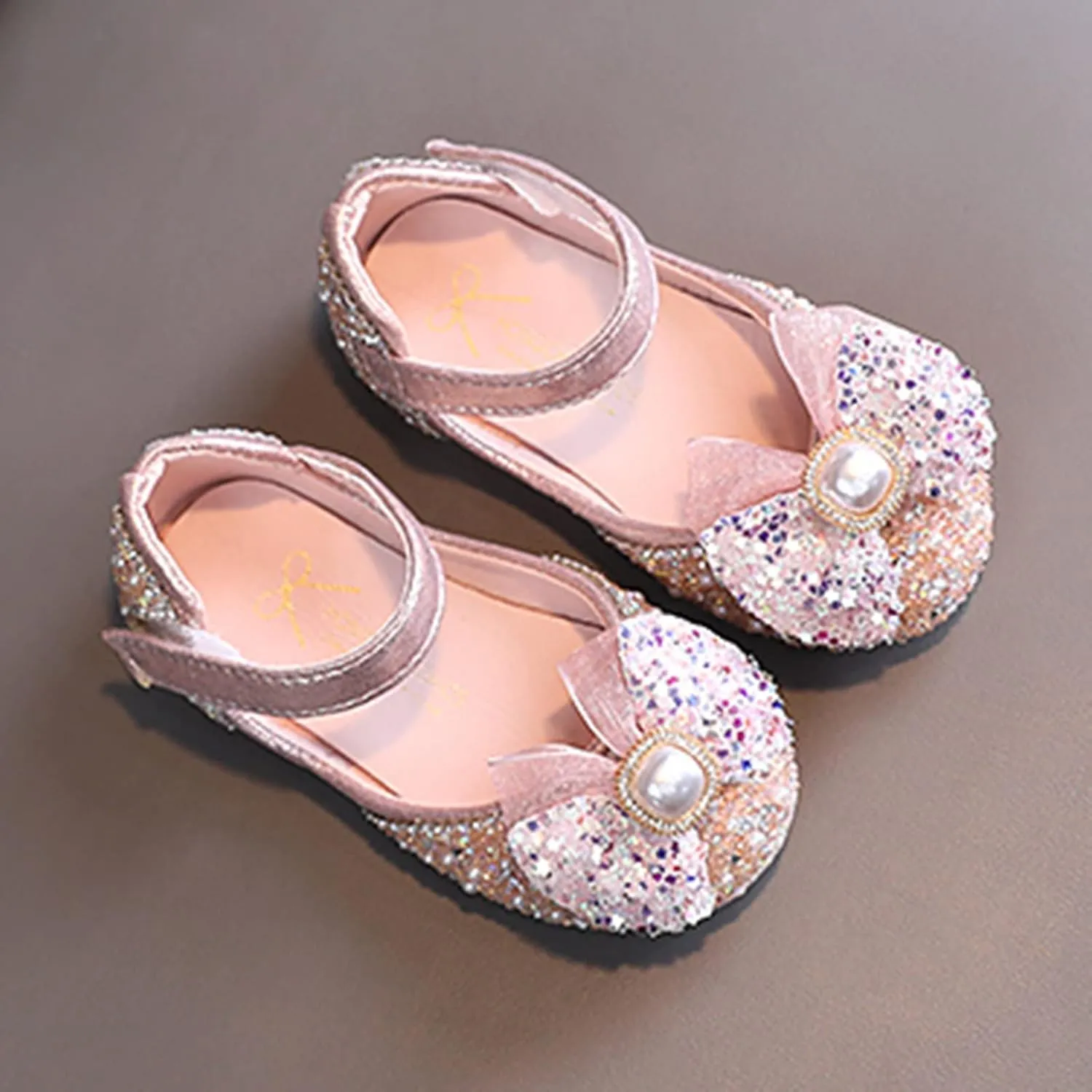 Children Shoes Fashion Flat Bottom Princess Shoes with Diamond Single Shoe Performance Shoes Size 4 Toddler Girl Shoes (Red, 5-5.5 Years Little Child)