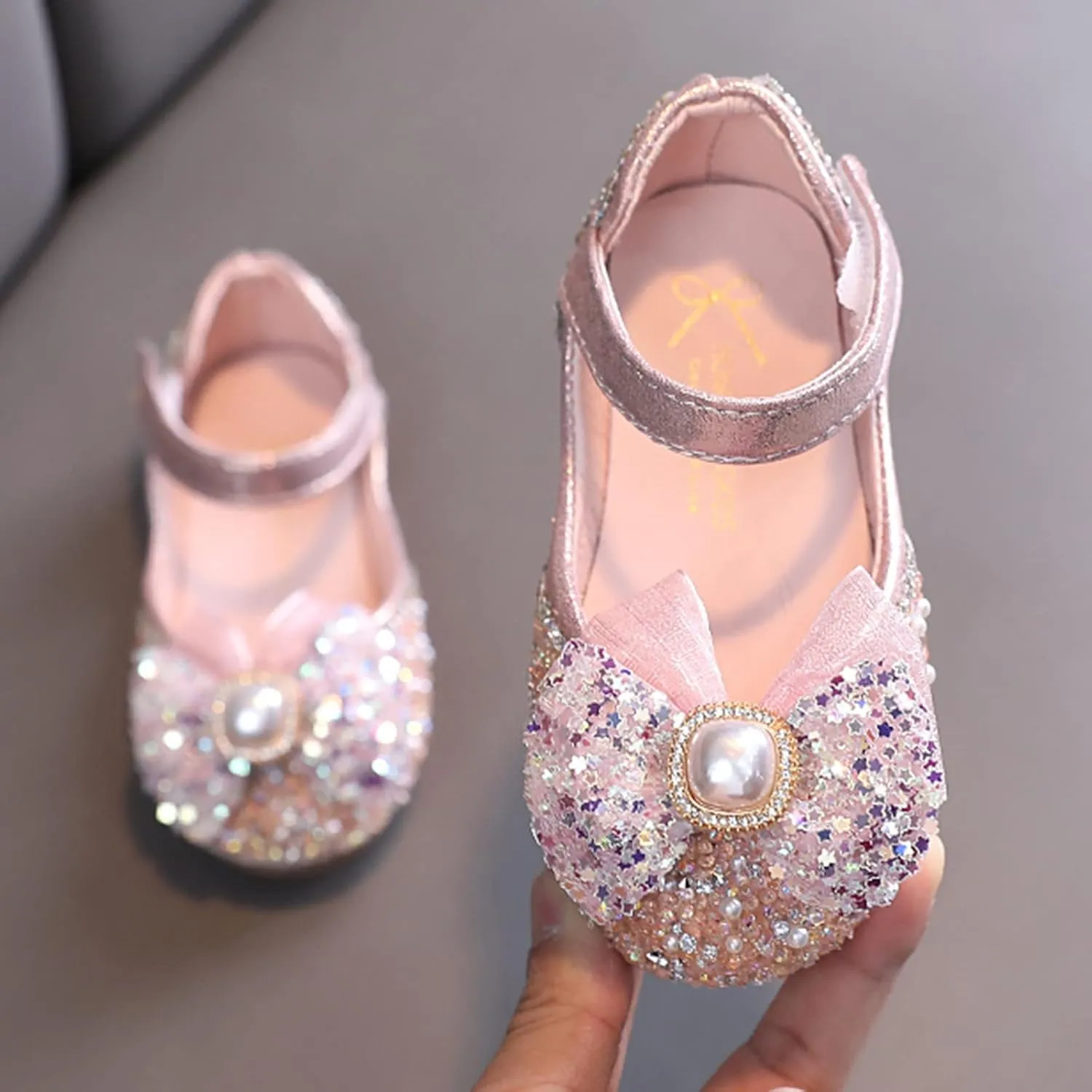 Children Shoes Fashion Flat Bottom Princess Shoes with Diamond Single Shoe Performance Shoes Size 4 Toddler Girl Shoes (Red, 5-5.5 Years Little Child)