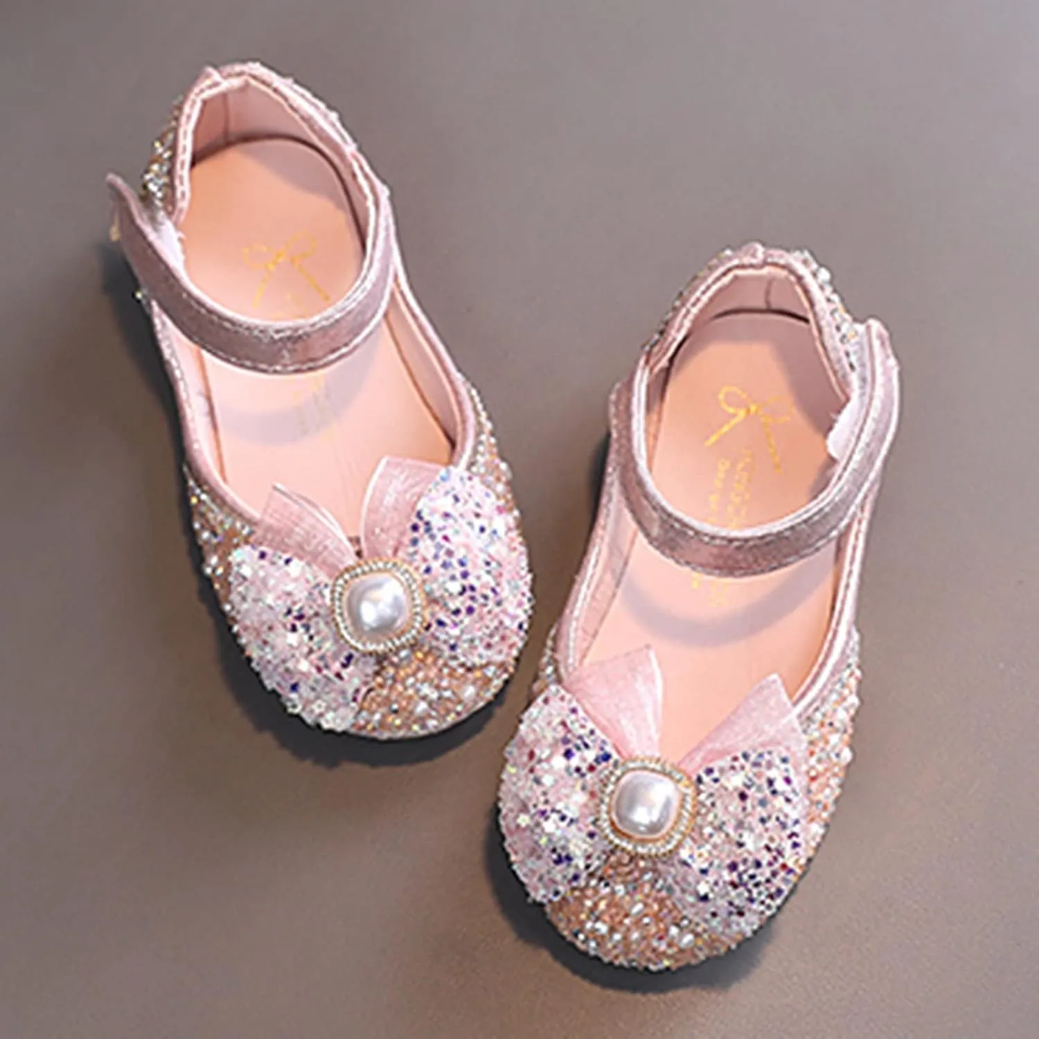 Children Shoes Fashion Flat Bottom Princess Shoes with Diamond Single Shoe Performance Shoes Size 4 Toddler Girl Shoes (Red, 5-5.5 Years Little Child)