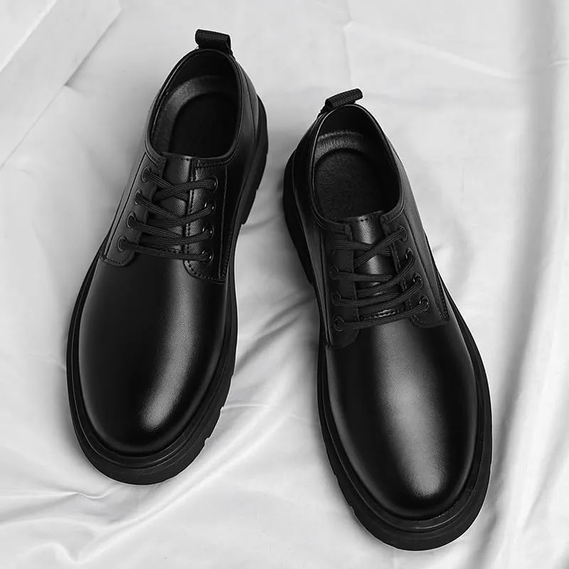 Classic Men's Leather Dress Shoes Casual Business Formal Oxfords Shoes Lace-up Derby Shoes for Men