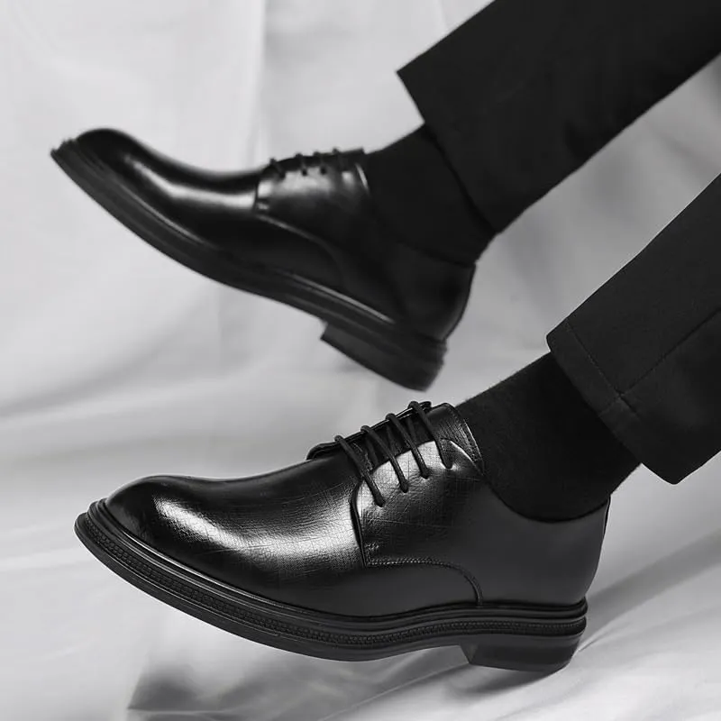 Classic Men's Leather Dress Shoes Mens Formal Lace-up Oxford for Men Business Wedding Tuxedo Shoes