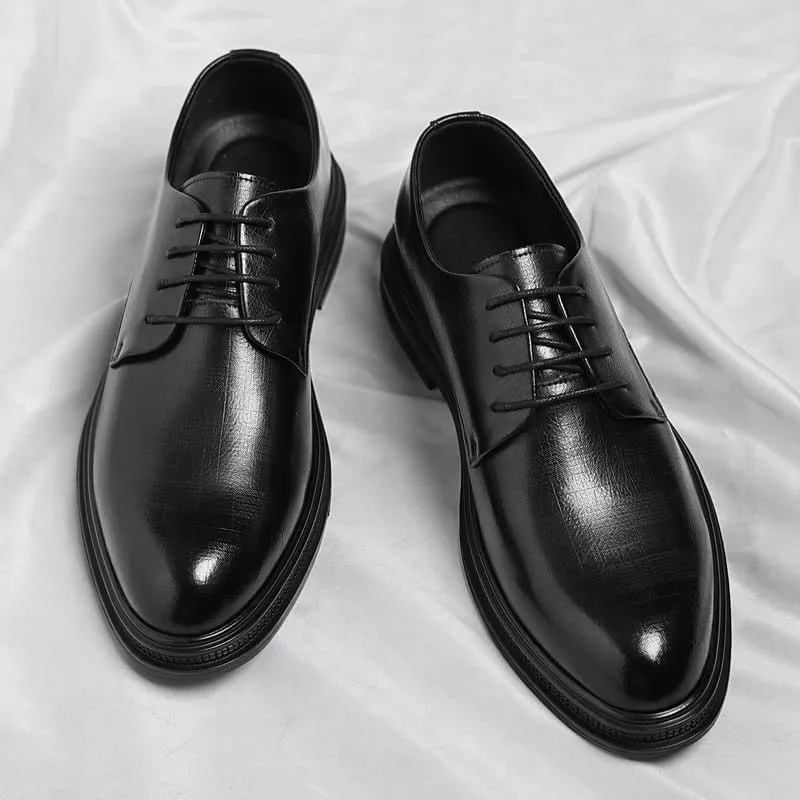 Classic Men's Leather Dress Shoes Mens Formal Lace-up Oxford for Men Business Wedding Tuxedo Shoes