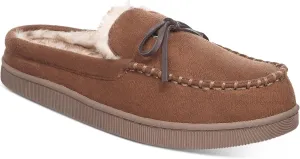 Club Room Men's Slip-On Moccasin Slippers (Tan, Medium)