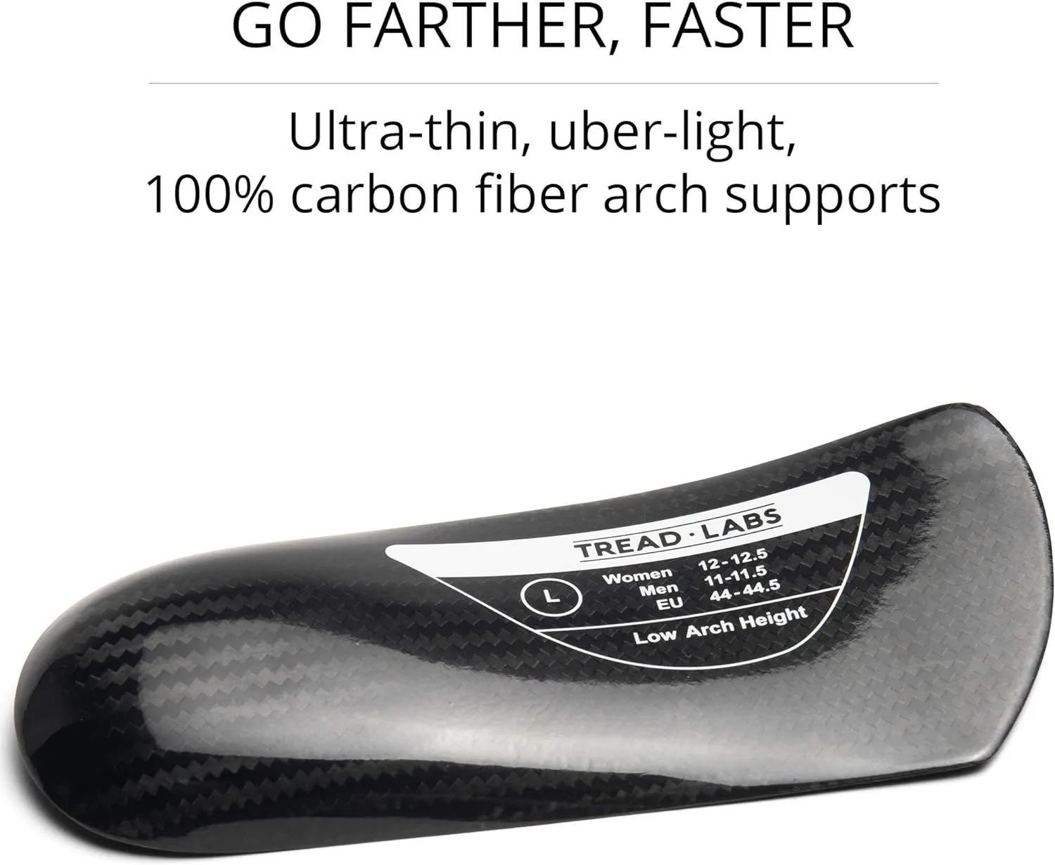 Dash Carbon Fiber Performance Insoles  Add Ultra Firm Orthotic Arch Support to Soccer Cleats, Cycling Shoes and Running Shoes