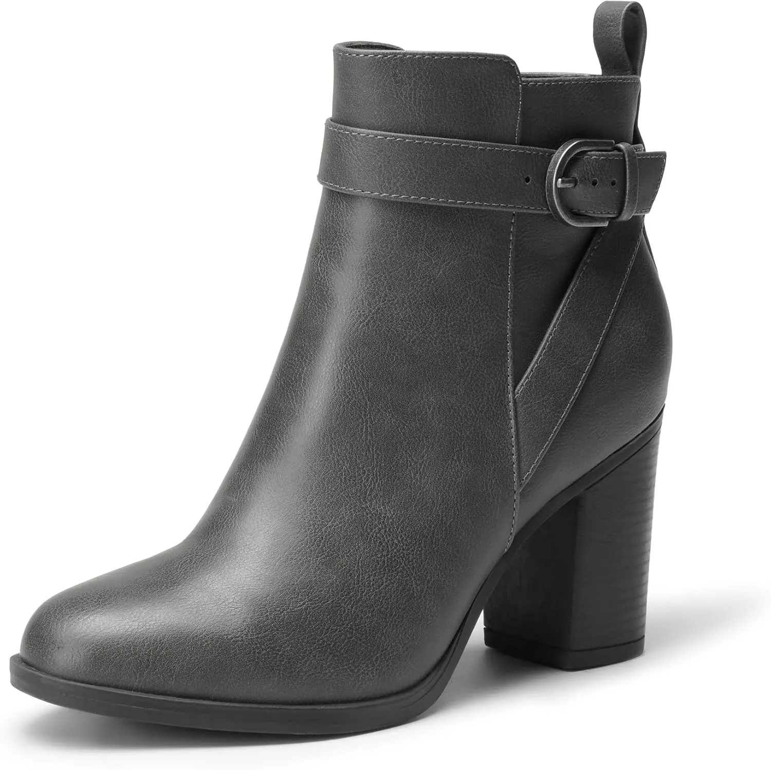 DREAM PAIRS Women's Chunky High Heel Ankle Boots Round Toe Fall Short Booties Shoes