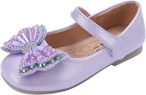 EnJoCho Toddler First Walking Shoes Children Shoes Flat Sandals Students Dance Performance Shoes Sequin Bow Princess