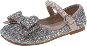 EnJoCho Toddler Summer Spring Foot Warmer Bowknot Performance Dance Shoes For Girls Childrens Shoes Pearl Rhinestones