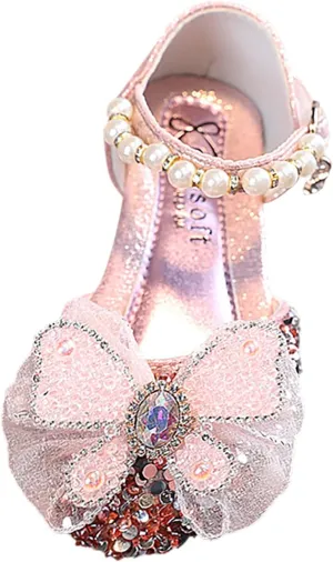 Fashion Autumn Toddler and Girls Casual Leather Shoes Dance Performance Round Toe Buckle Dress Shoes (Red, 10-10.5 Years)