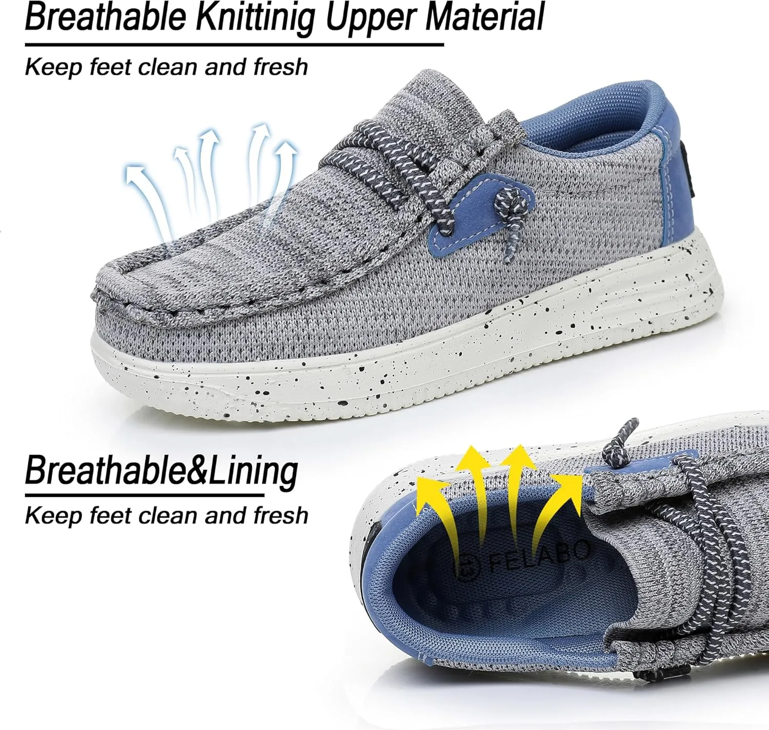 Felabo Boys & Girls Slip-On Loafers  Lightweight, Breathable & Comfortable Casual Shoes, Easy Wear (Toddler/Little Kid/Big Kid)