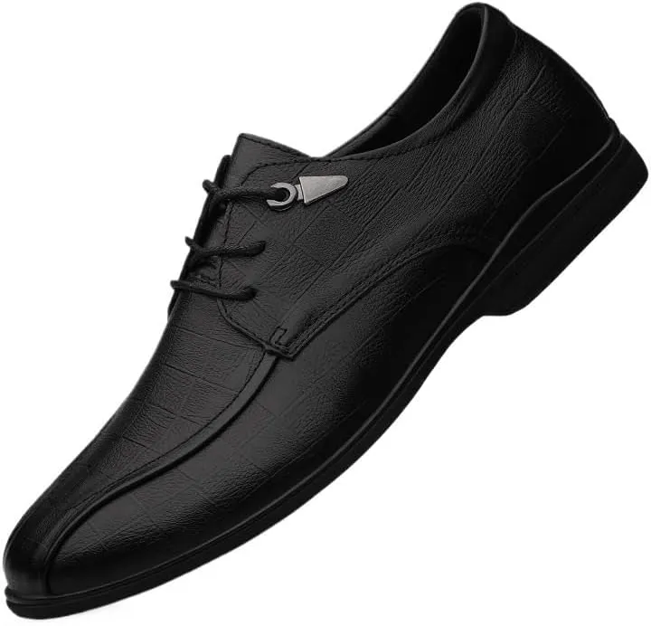 Formal Shoes Dress Oxford for Men Business Genuine Leather Men's Shoes Metal Decorative Lace-up Leather Shoes Outdoors Driving Men's Shoes
