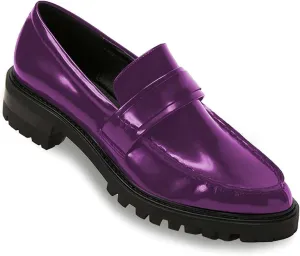 FOWT Women's Low Chunky Heel Loafers Round Toe Platform Flats with Lug Sole Casual Comfortable Slip on Unisex Shoes Driving Walking Traveling,4-16 US Size