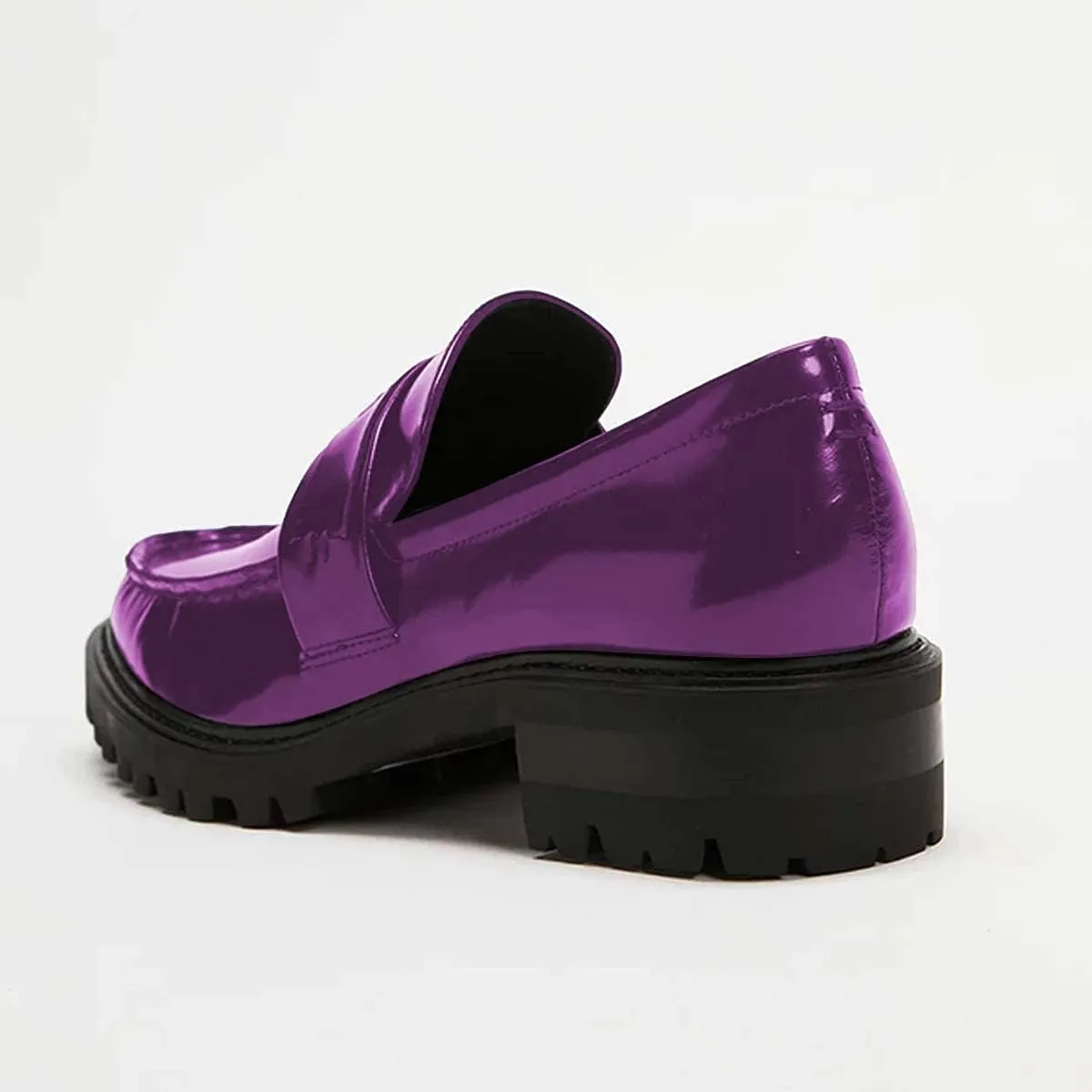 FOWT Women's Low Chunky Heel Loafers Round Toe Platform Flats with Lug Sole Casual Comfortable Slip on Unisex Shoes Driving Walking Traveling,4-16 US Size