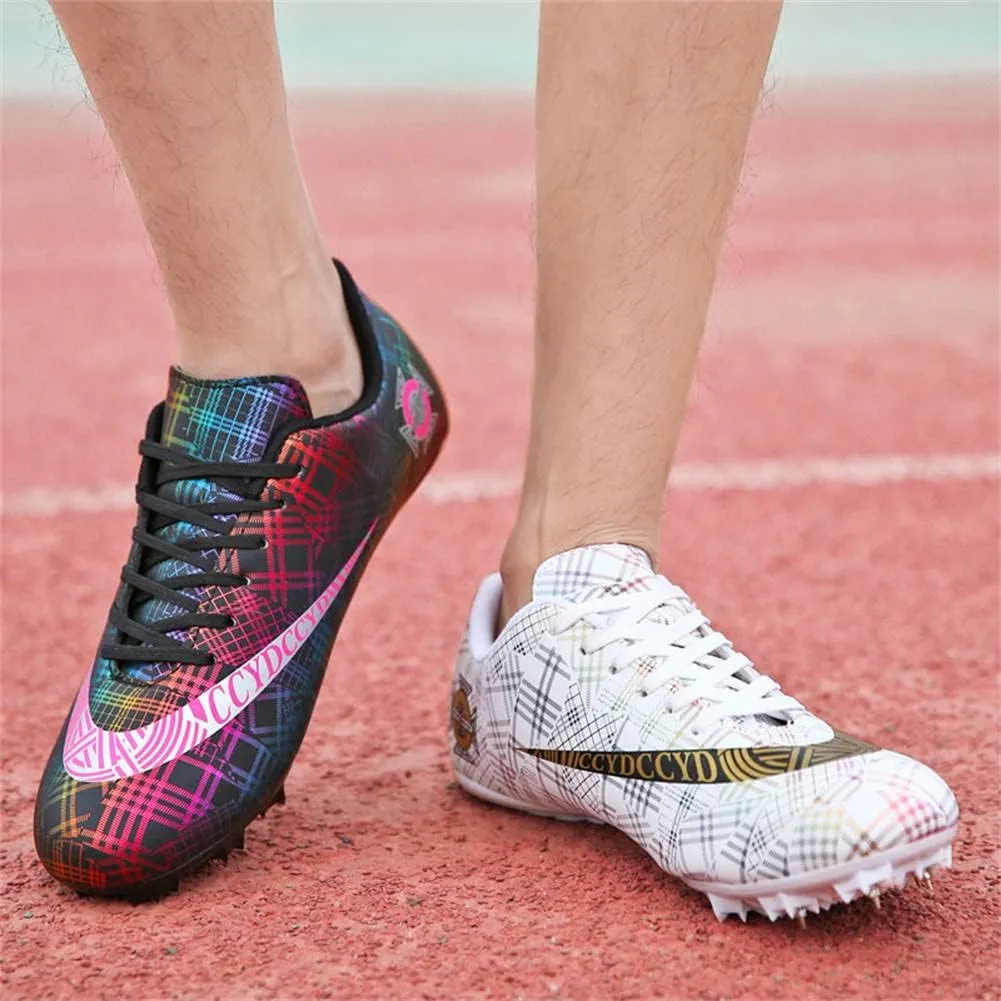 GEXECEUSS Mens Track and Field Shoes for Running Training - Youth Racing Spike Shoes - Professional Sprint Sport Sneakers