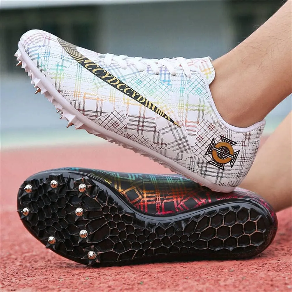 GEXECEUSS Mens Track and Field Shoes for Running Training - Youth Racing Spike Shoes - Professional Sprint Sport Sneakers
