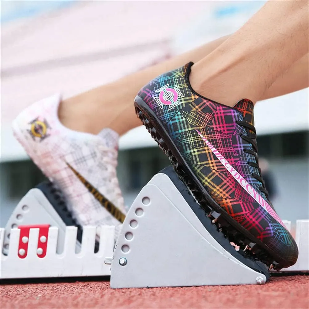 GEXECEUSS Mens Track and Field Shoes for Running Training - Youth Racing Spike Shoes - Professional Sprint Sport Sneakers
