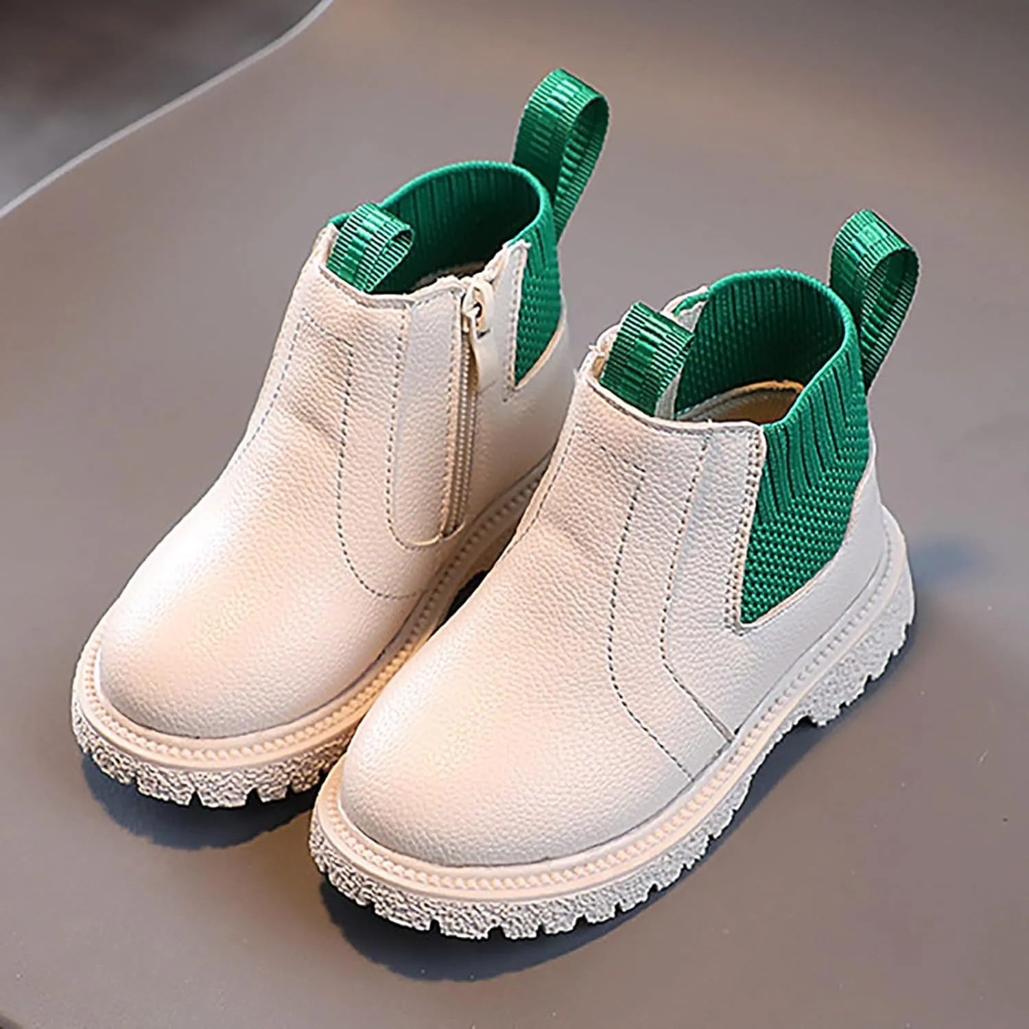 Gilrs Combat Boots Platform Chunky Heel Boots Lug Sole Unisex-Child Lace up Non-Slip Short Boots Winter Snow Boots