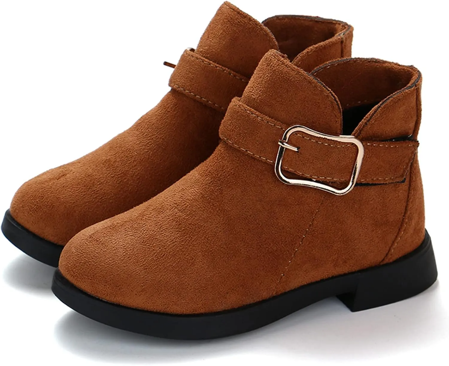 Girl's Ankle Boots Side Zipper Comfort Short Booties Low Heel Short Dress Boots Casual Walking Shoes Little Big Kid
