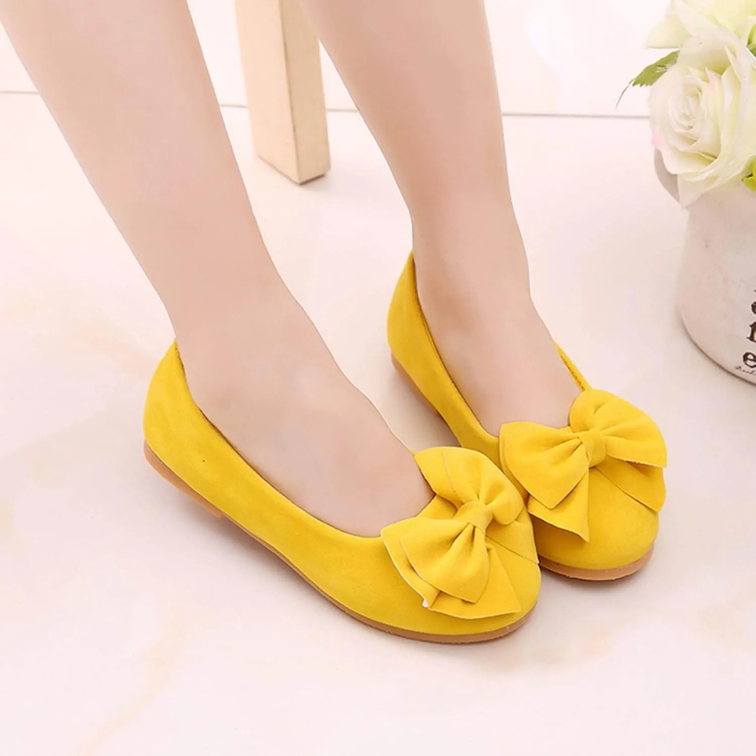 Girls' Flats Single Shoes Bowknot Non Slip Princess Shoes Single Shoes Cute Fashion Performance Outdoor Shoes