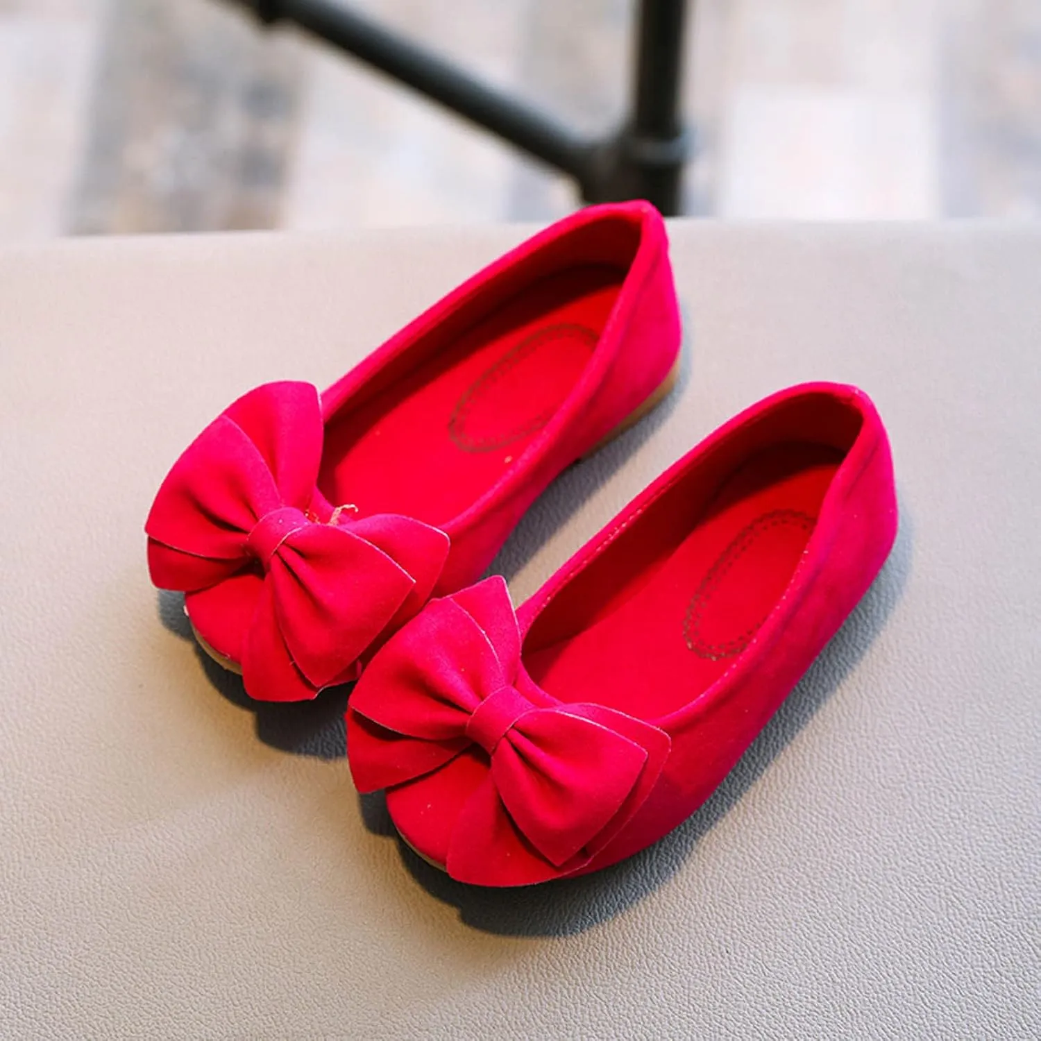 Girls' Flats Single Shoes Bowknot Non Slip Princess Shoes Single Shoes Cute Fashion Performance Outdoor Shoes