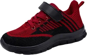 Girls Sneakers, Fashion Athletic Running Sports Sneakers Kids Breathable Mesh Lace Up Walking Shoes
