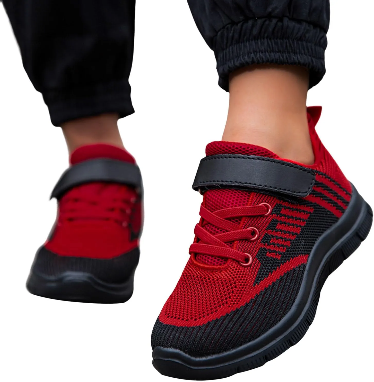 Girls Sneakers, Fashion Athletic Running Sports Sneakers Kids Breathable Mesh Lace Up Walking Shoes
