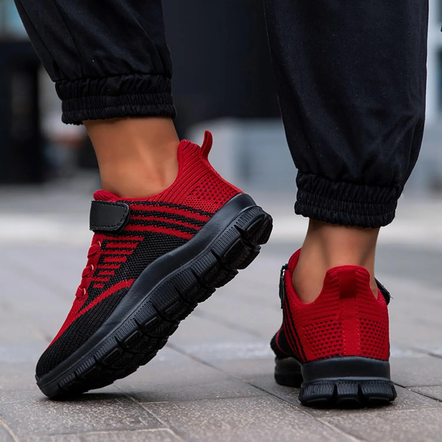 Girls Sneakers, Fashion Athletic Running Sports Sneakers Kids Breathable Mesh Lace Up Walking Shoes