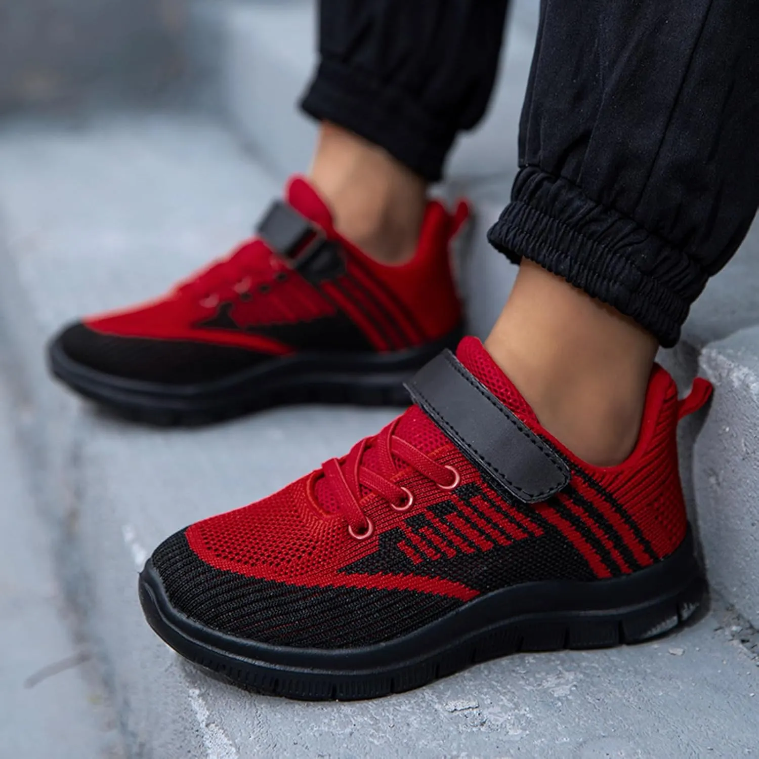 Girls Sneakers, Fashion Athletic Running Sports Sneakers Kids Breathable Mesh Lace Up Walking Shoes