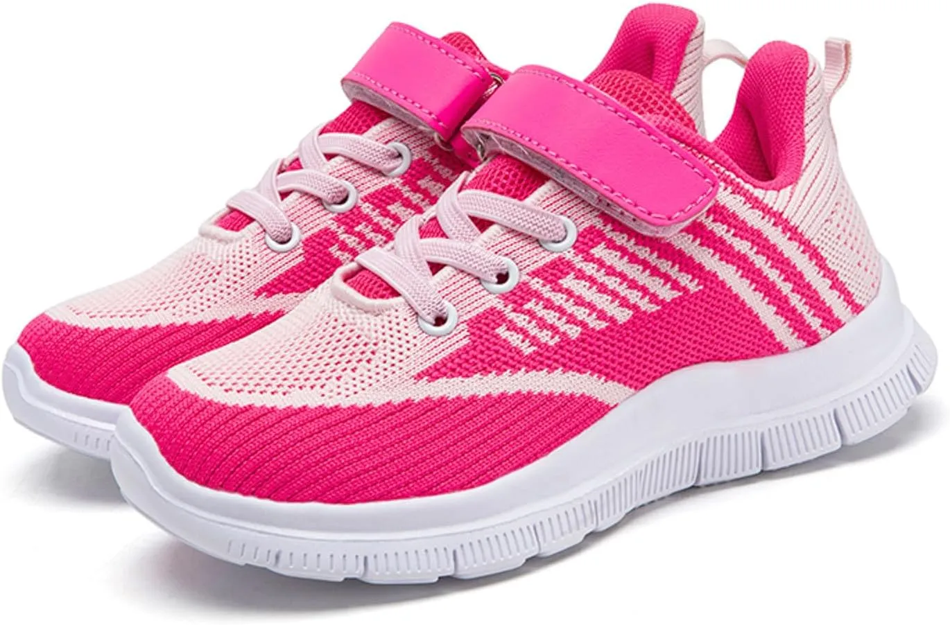 Girls Sneakers, Fashion Athletic Running Sports Sneakers Kids Breathable Mesh Lace Up Walking Shoes