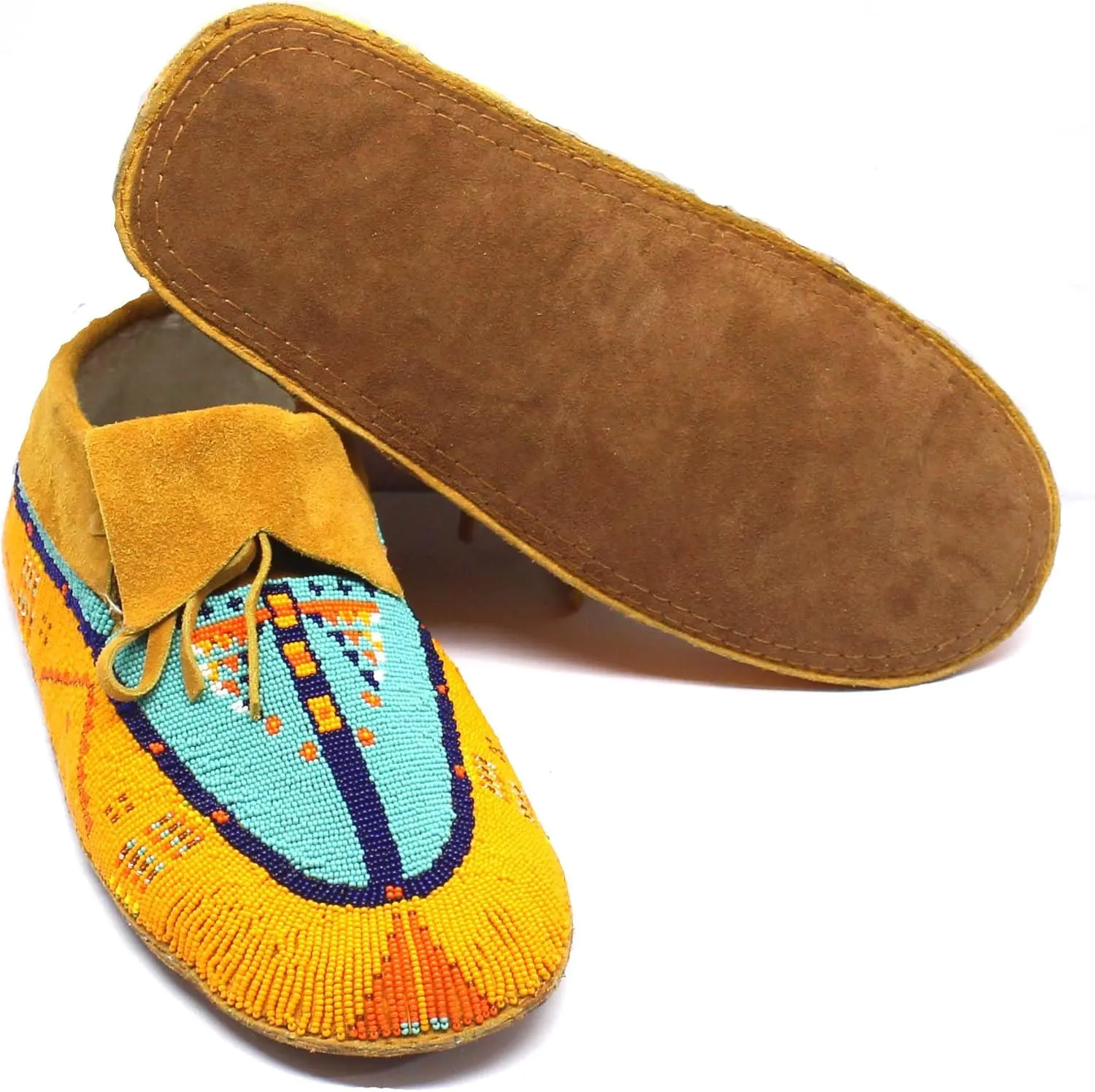 Handmade Beaded Moccasin, Inspired by Native American Style Handicraft Beaded Women Leather Moccasin, Driving Mocs - Comfortable and Stylish Shoes.