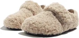 Kawaii Faux Shearling Loafer Shoes - Y2K Retro Hook & Loop Slip-On Streetwear for Women & Girls, Comfy Plush-Lined Chunky Casual Sandals for Back to School, Ski Trips, All-Match Minimalist Style