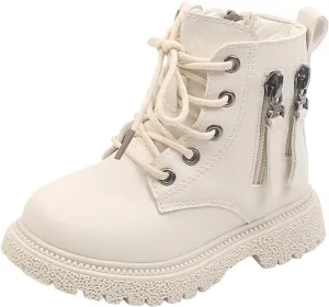 Kids Ankle Boots Boys Girls PU Leather Warm Hiking Snow Boots Girls Ankle Boots Size 2 3 4 5 6 7 8