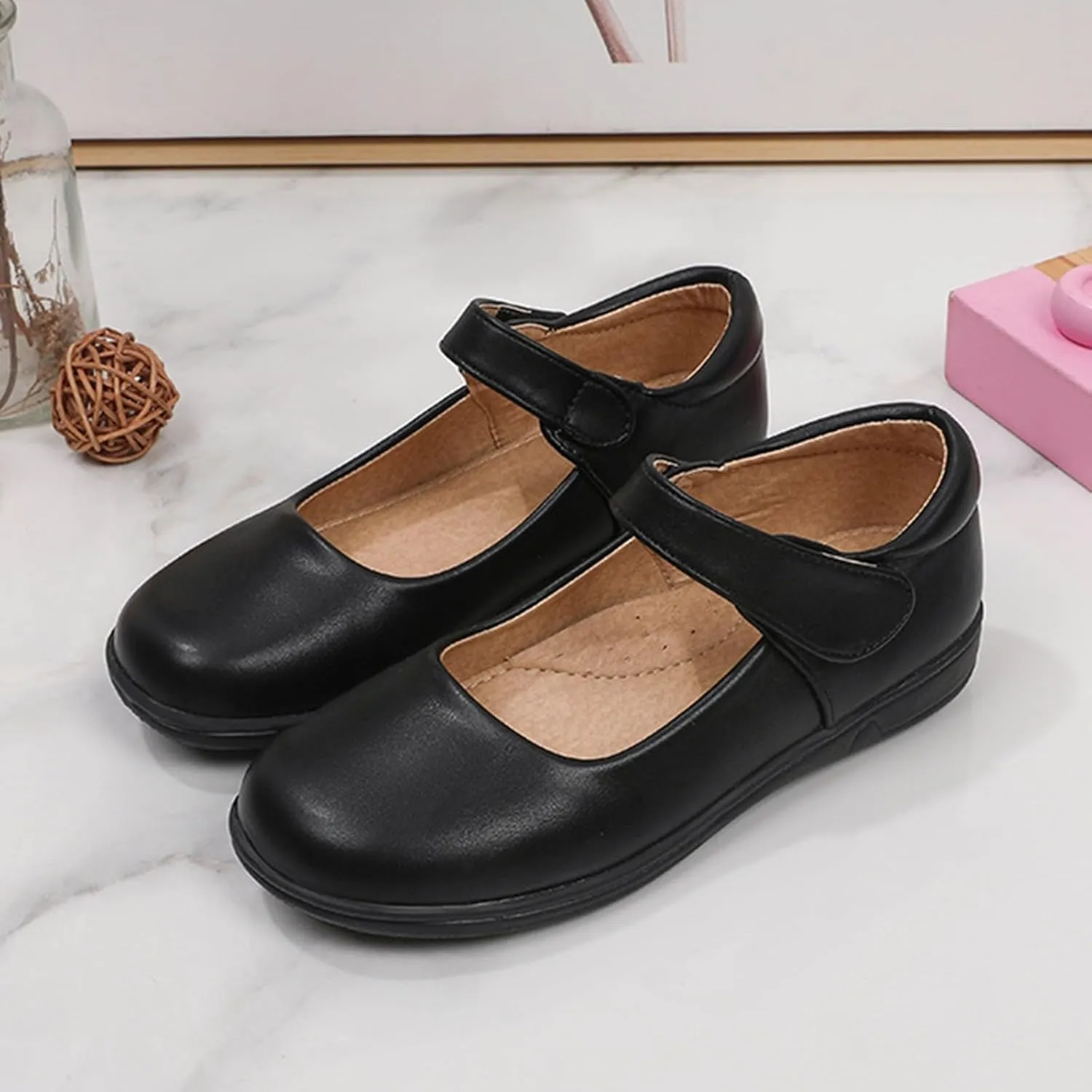 Kids Running Shoes Fashion Summer and Girls Leather Shoes Boots Student Dress Performance Hook Loop Slip On Comfortable