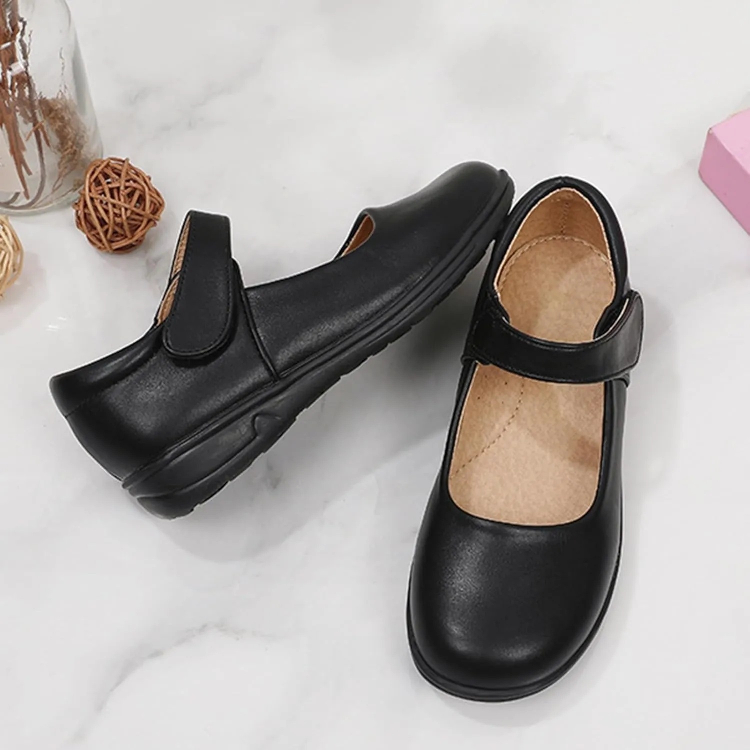 Kids Running Shoes Fashion Summer and Girls Leather Shoes Boots Student Dress Performance Hook Loop Slip On Comfortable