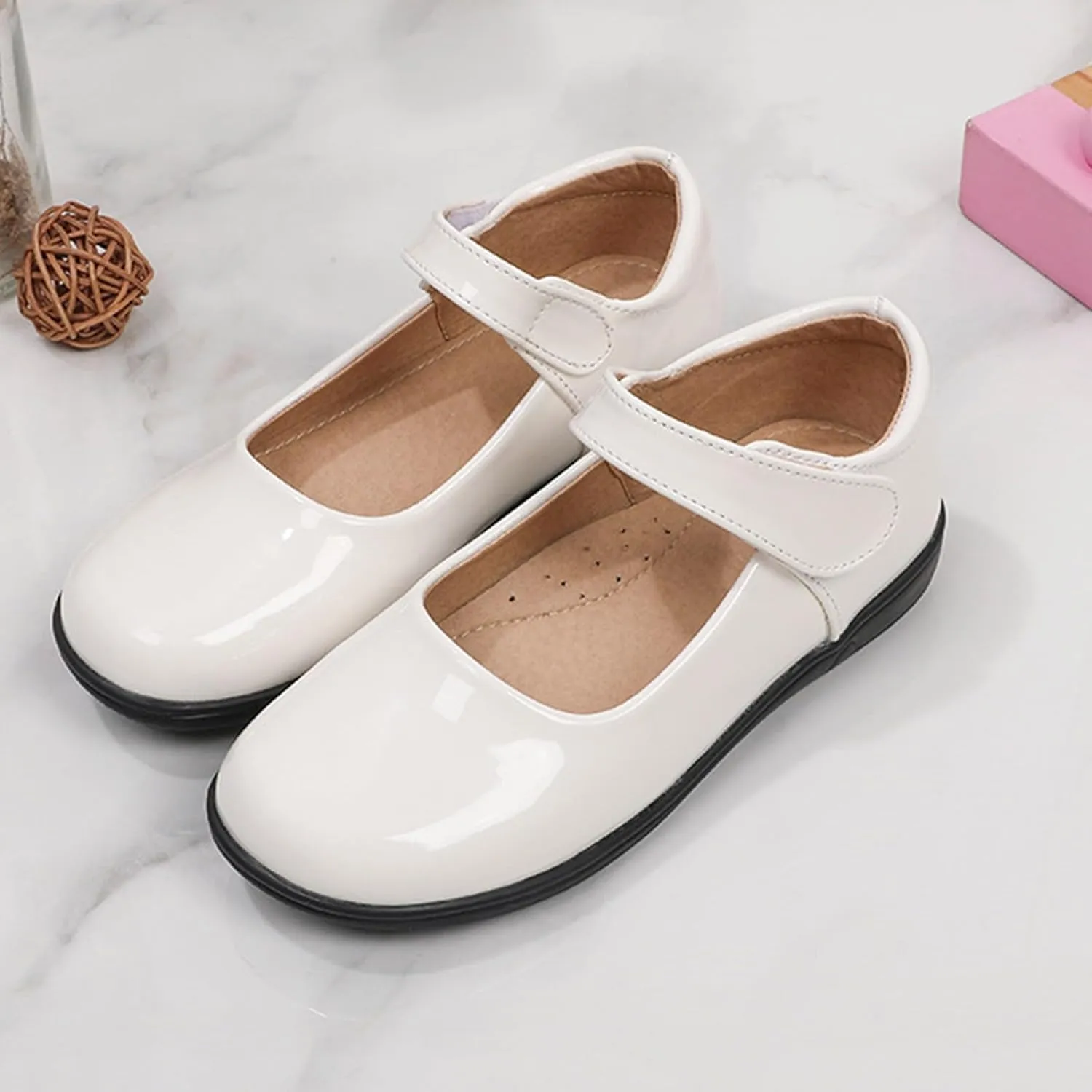 Kids Running Shoes Fashion Summer and Girls Leather Shoes Boots Student Dress Performance Hook Loop Slip On Comfortable