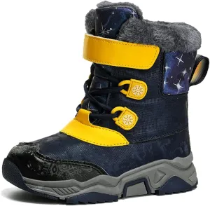 Kids Winter Snow Boots Cozy Fleece Snow Boots Toddler Non-Slip Walking Shoes Faux Fur Boys Girls Warm Outdoor Shoes