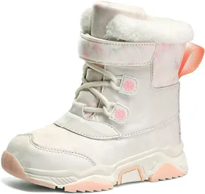 Kids Winter Snow Boots Cozy Fleece Snow Boots Toddler Non-Slip Walking Shoes Faux Fur Boys Girls Warm Outdoor Shoes