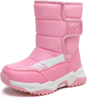 Kids Winter Snow Boots Toddler Snow Boots for Boys Girl Anti-Slip Non-Slip Faux Fur Lining Athletic Outdoor Shoes
