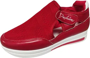Ladmiple Shoes For Women Sneakers Trendy Slip On Running Shoes Non Slip Walking Shoes Gym Fashion Platform Tennis Shoes