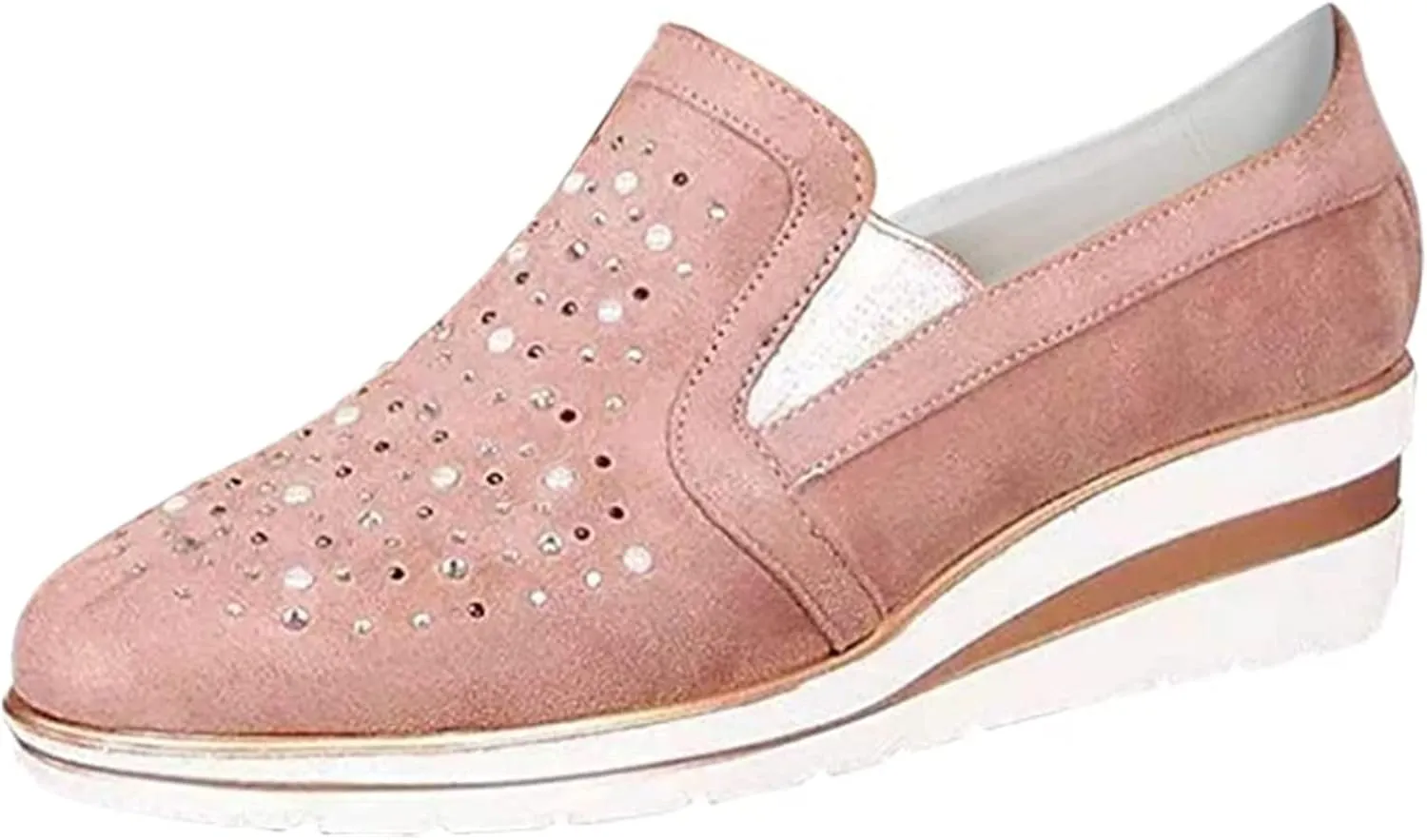 Ladmiple Shoes For Women Sneakers Trendy Walking Shoes Slip on Lady Fashion Gym Non Slip Platform Tennis Running Shoes