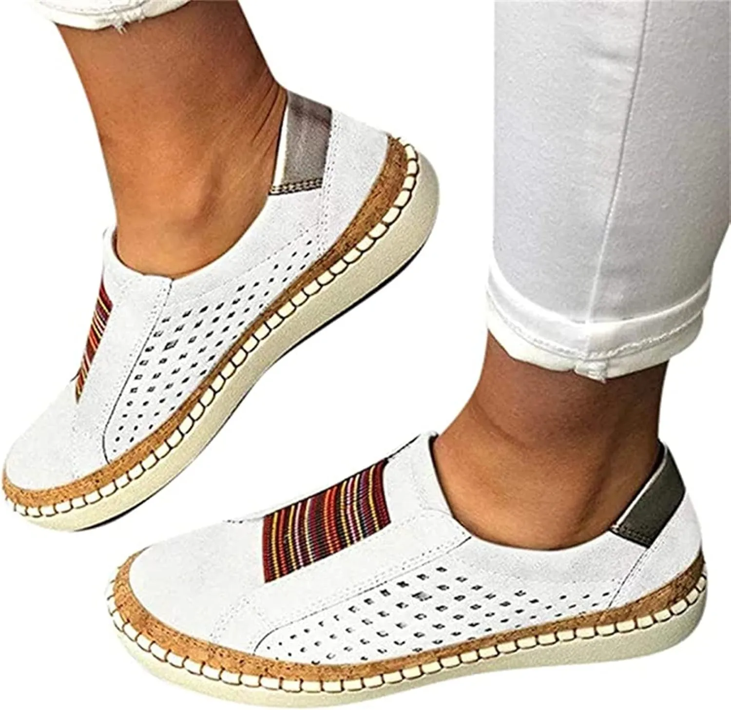 Ladmiple Womens Shoes Dressy Casual Loafers Slip on Fashion Canvas Sneakers Low Top Fashion Comfortable Walking Shoes