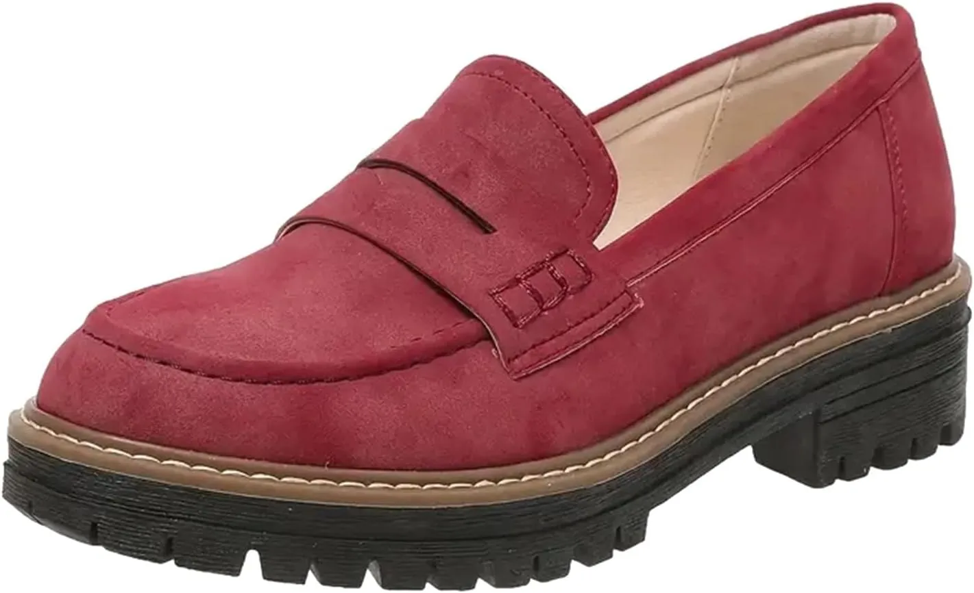 Loafers for Women 2024 Comfortable,Casual Lightweight Round Toe Orthopedic Platform Loafers Slip-On Walking Shoes