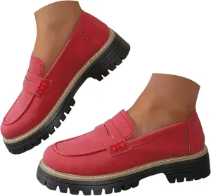Loafers for Women 2024 Comfortable,Casual Lightweight Round Toe Orthopedic Platform Loafers Slip-On Walking Shoes