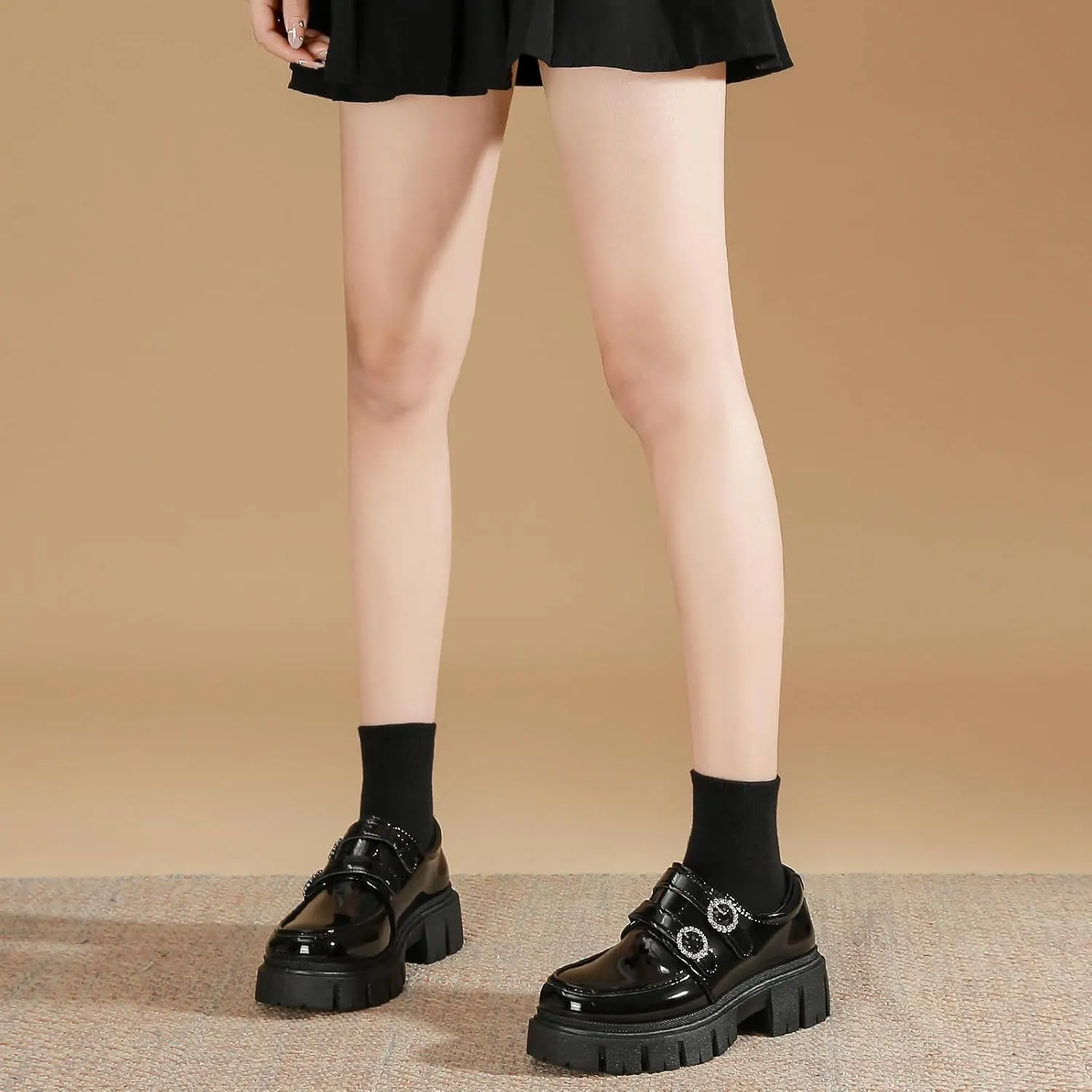 Loafers for Women, Comfortable Platform Chunky Loafers Women, Patent Leather Loafers Women, Fashion Penny Loafers Ladies Business Causal Work Shoes